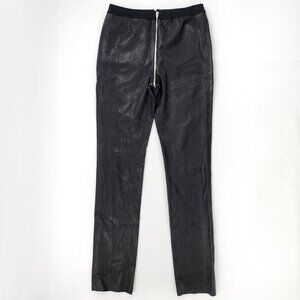 ALEXANDER WANG Black Faux Leather Zipper Skinny Pants Legging